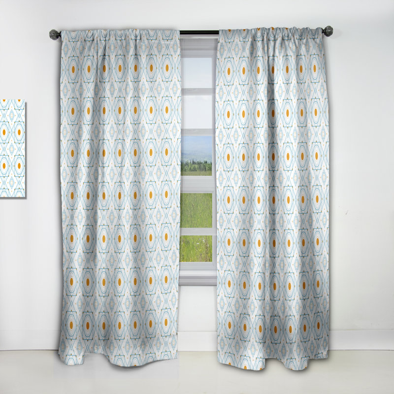 Motif de rideaux occultant rétro Mid-Century, L 52 po x L 95 po