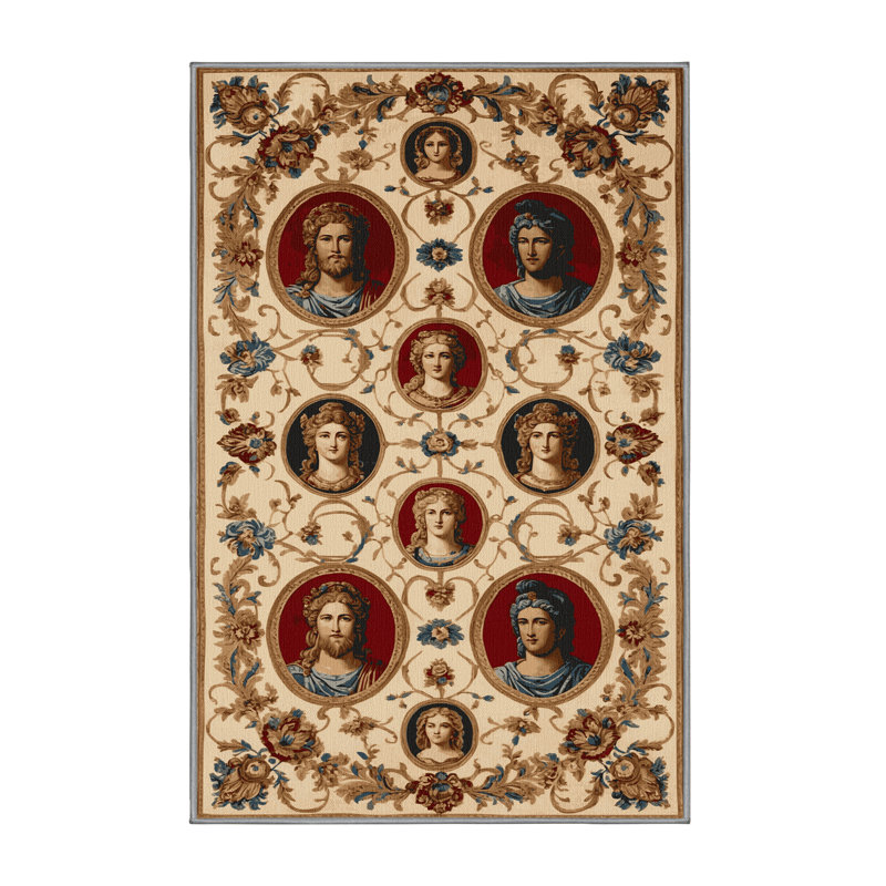 Tapis brun français lavable à la machine, Rectangle 7' x 9'