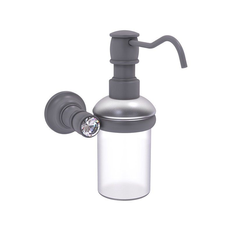Distributeur de savon mural en cristal Gavin, Gris mat