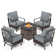 4-Person Rocking Sofa Chairs Seating Group with Fire Pit Table
