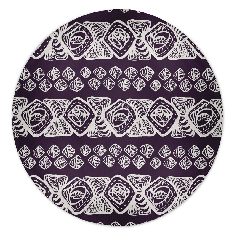 Safari Chenille Geometric Indoor Rug, Round 5'