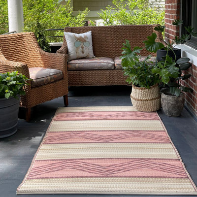 Tapis d'extérieur à rayures Boho Tribal