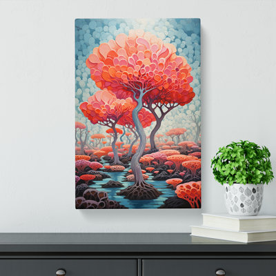 Coral Expressionism No.3 - Wrapped Canvas