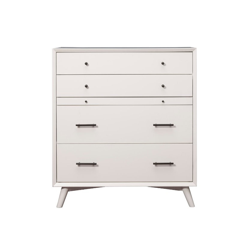 Commode 4 tiroirs multifonctionnel Bishopston, Blanc