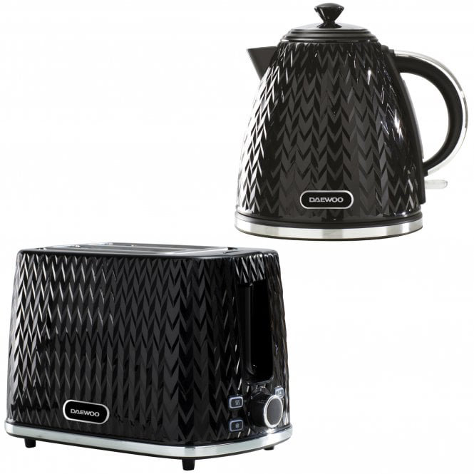 Daewoo Argyle 1.7L Plastic Electric Tea Kettle, Black