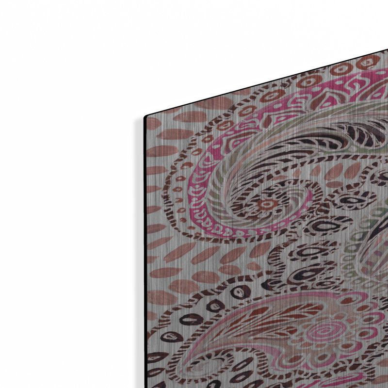 Art mural en métal luxueux «Paisley Print 1» par Yvette St. Amant, H 36 po x l 24 po