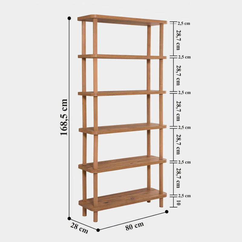 Akono 168.5cm H x 80cm W Etagere Bookcase