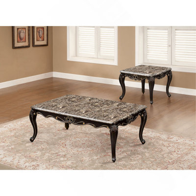 Ensemble de tables basses de style transitionnel 1X Table de bout 1X