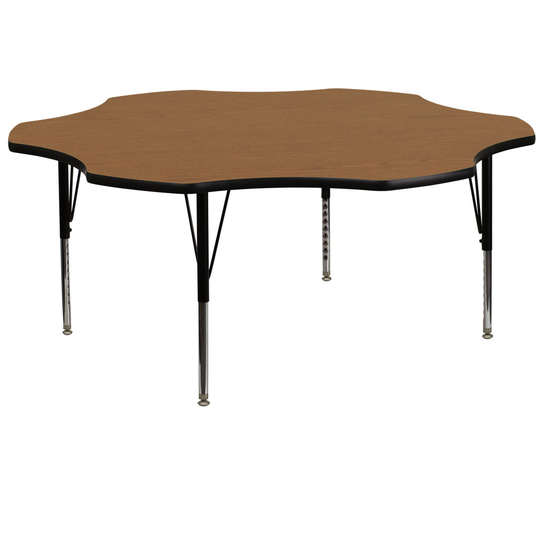 Goddard 60'' Flower Thermal Laminate Activity Table - Adjustable Legs Flash Furniture Tabletop 