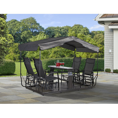 Sojag Houston 4-Seater Garden Glider Outdoor Weather-Resistant Aluminum Frame Swing, Grey