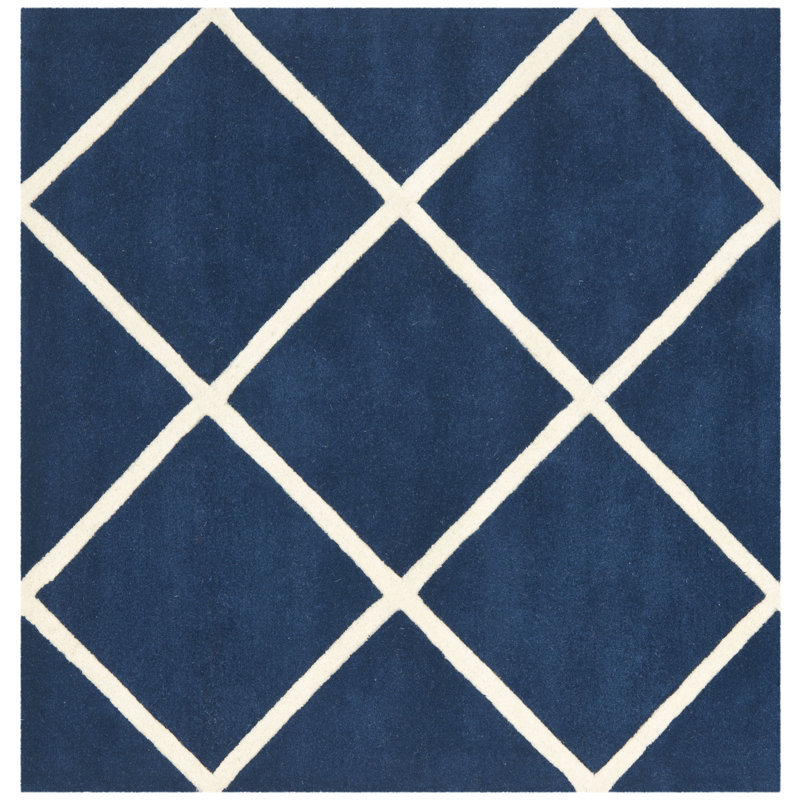 Teresita Hand Tufted Wool Geometric Rug, Square 7'