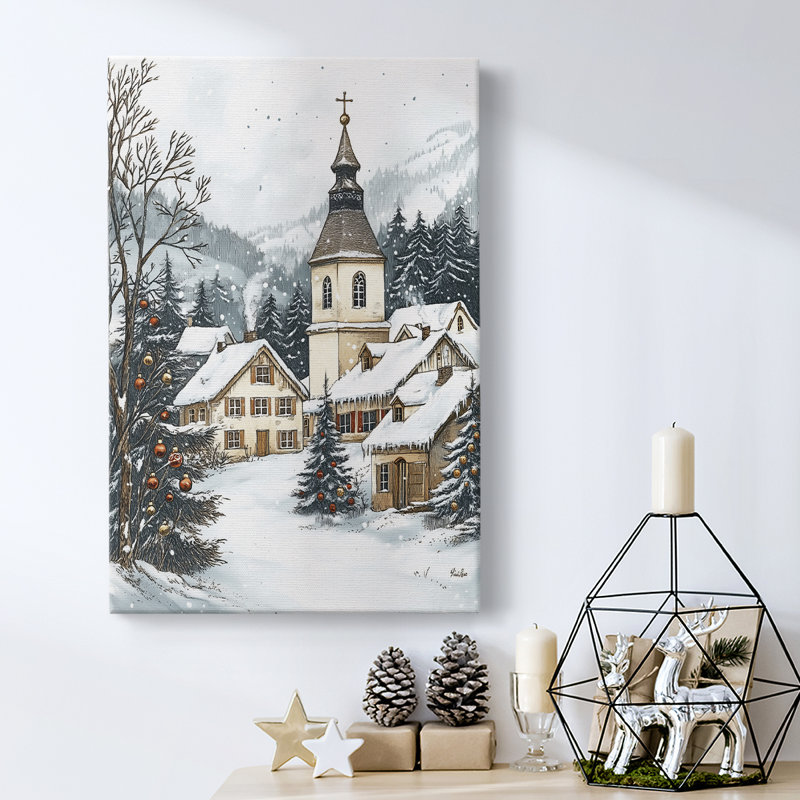 Art des Fêtes de Noël - Toile tendue avec châssis, H 18 po x l 12 po