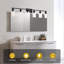 Luminaires de salle de bain, 6 lumières de salle de bain noir mat sur miroir avec abat-jour en verre transparent, appliques murales pour cuisine, salon, chambre à coucher-1527823780