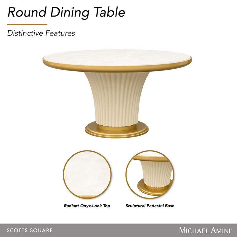 Scotts Square Round Dining Table - Light Champagne