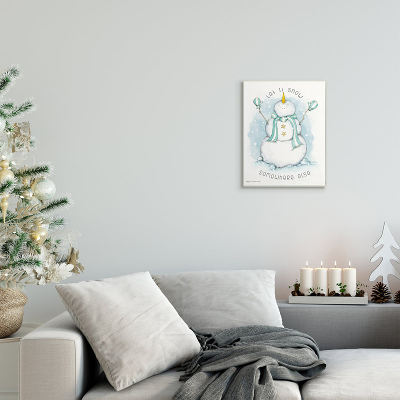 Let It Snow Somewhere Else Nautical Snowman, Plaque murale, H 15 po x l 10 po