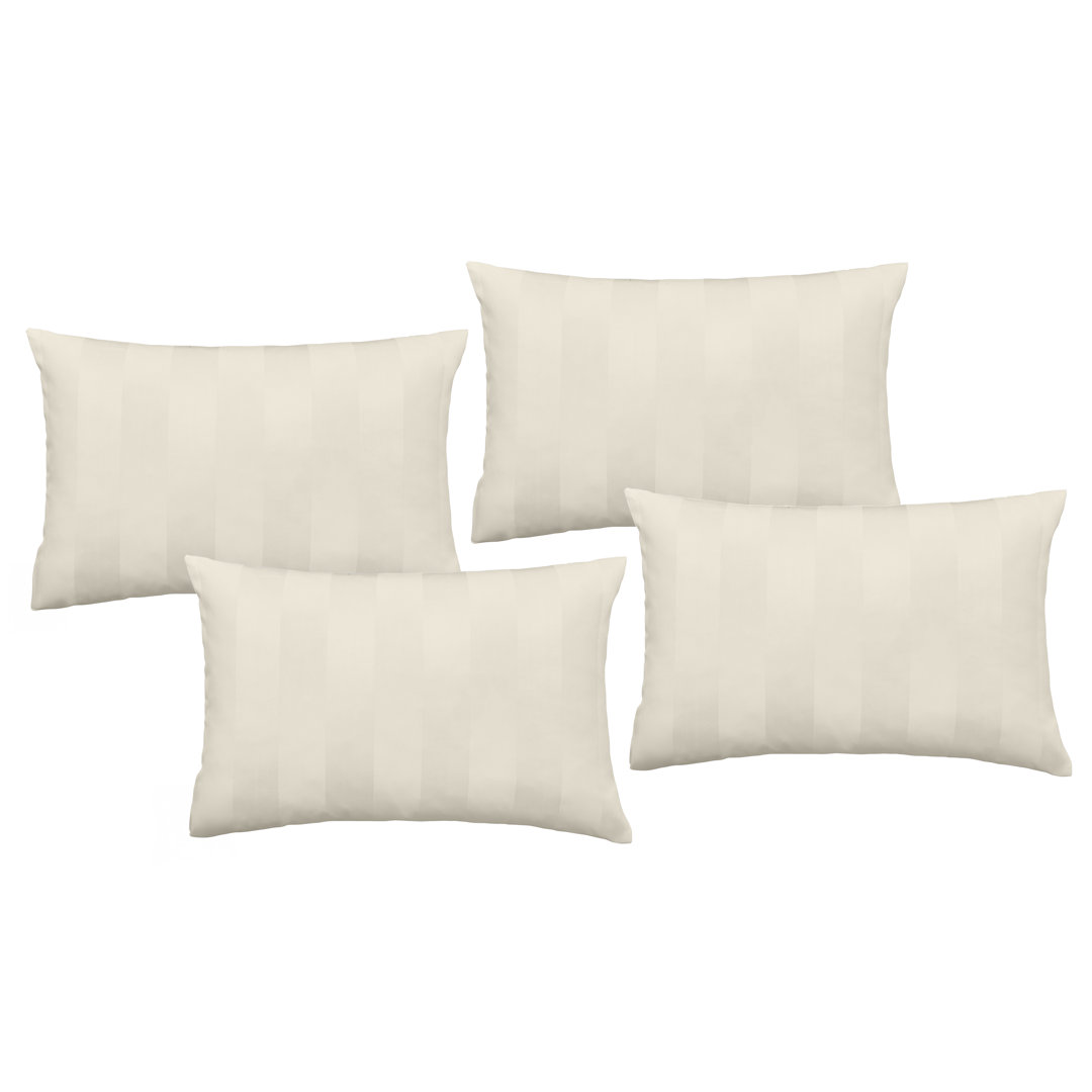 B&Q - So Soft Satin Stripe Standard Pillowcase Pack Of 4 Cream - Image 3