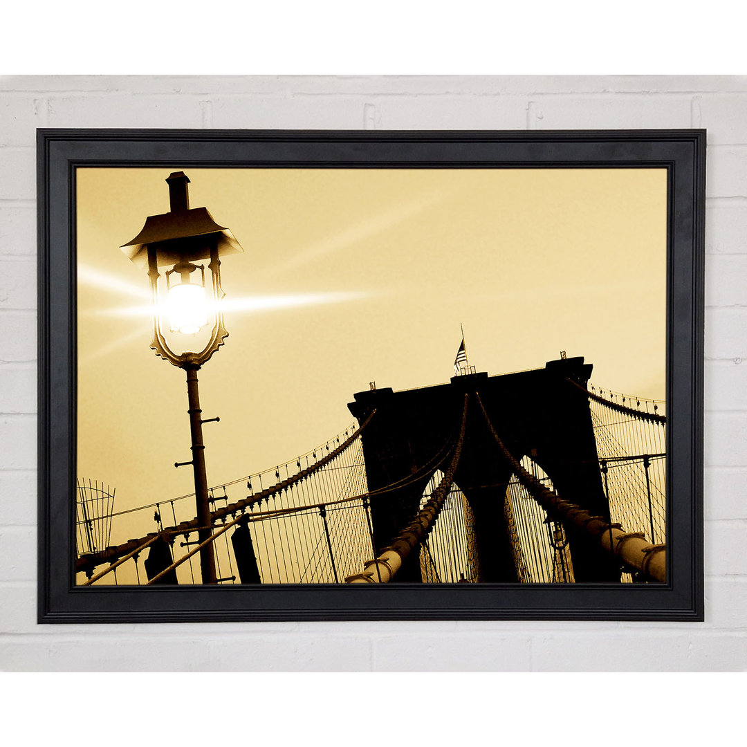 Brooklyn Bridge Street Light Retro - Druck