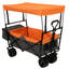 Chariot pliable de 480 lb avec auvent, poussette de chariot avec roues tout-terrain de 7 po, chariot pliable léger, grande capacité pour le camping, le magasinage, les sports et le jardin, orange avec moustiquaire