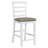 Seavyn 5-Piece Rustic Dining Set with Solid Rubber Wood and Woven Fabric Seating-117431346-117431345