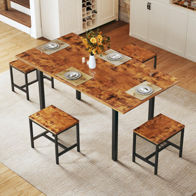 Extendable Kitchen Table Chairs Set of 4