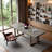 Rectangular solid wood desk in imitation cement gr