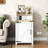 Nightstand With Charging Station, Farmhouse End Table With Barn Door And Adjustable Storage Shelf-974325934-974325932
