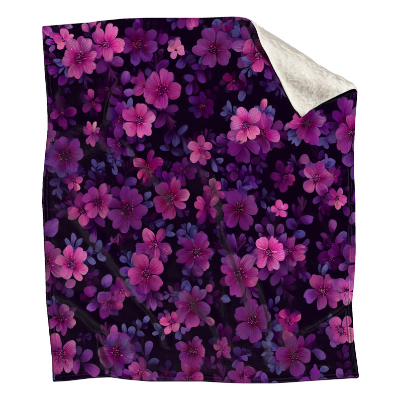 Jeté Floral, L 60 po x l 50 po, Floral mauve