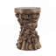 Table d'appoint en bois de mûrier et de paulownia brun 11,8 x 11,8 x 18,9 po avec base de racine d'arbre biologique