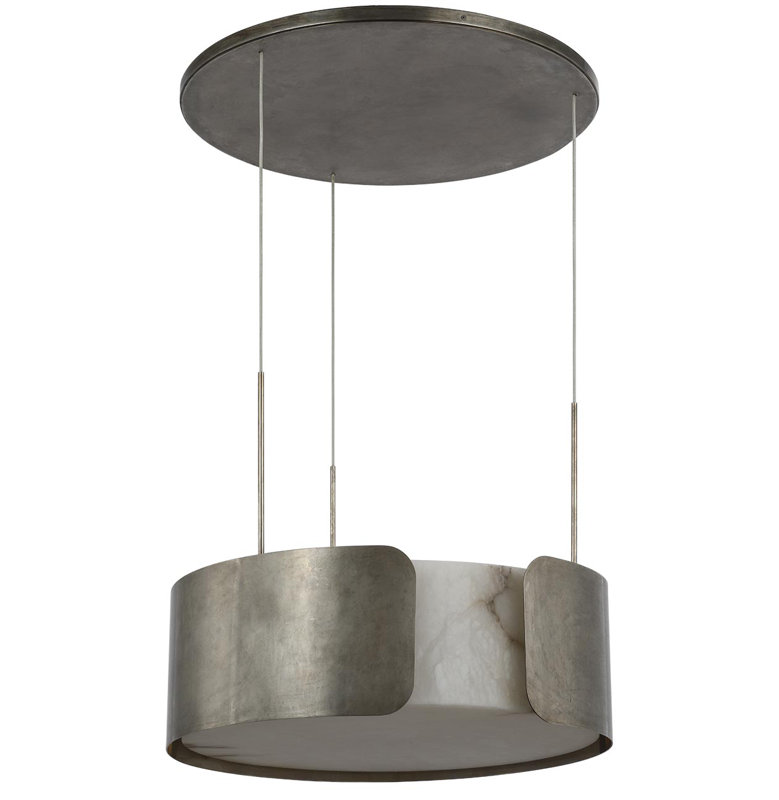 Anne-Marie Barton Armise 28" Drum Chandelier, Mottled Pewter