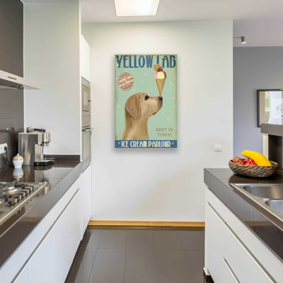 " Yellow Labrador Ice Cream " by Fab Funky