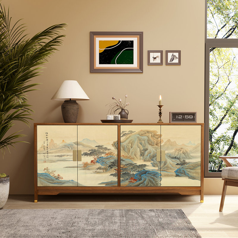 Nouveau buffet rétro en bois massif de style chinois
