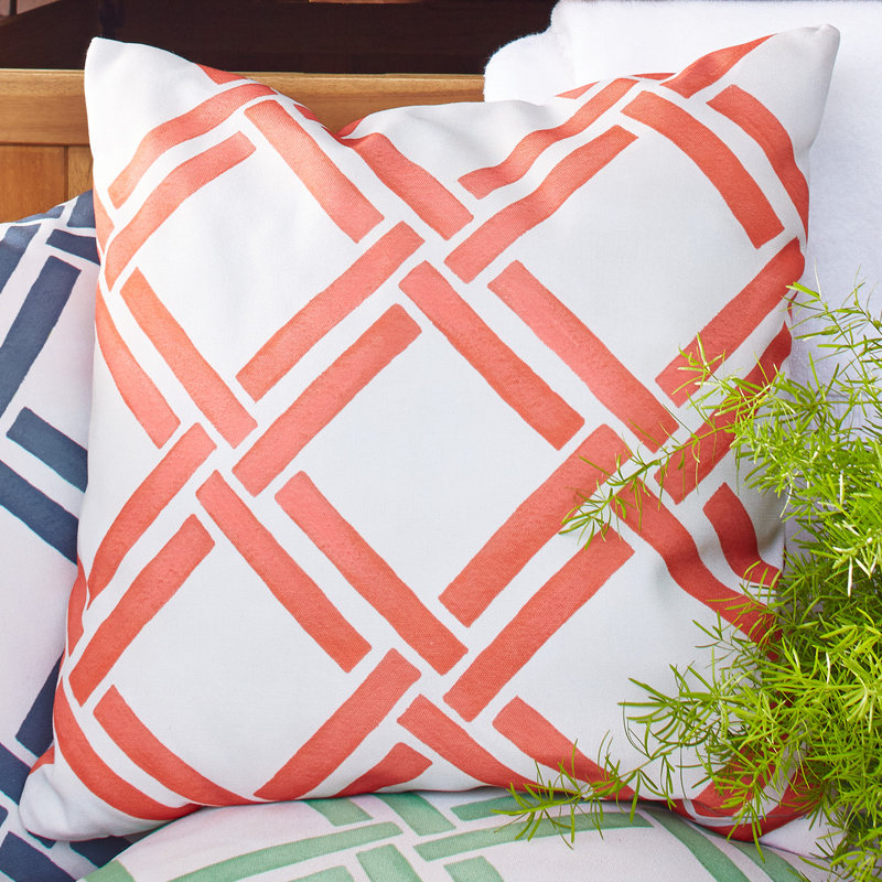 Geometric Reversible Throw Pillow, Orange, 18" x 18" 