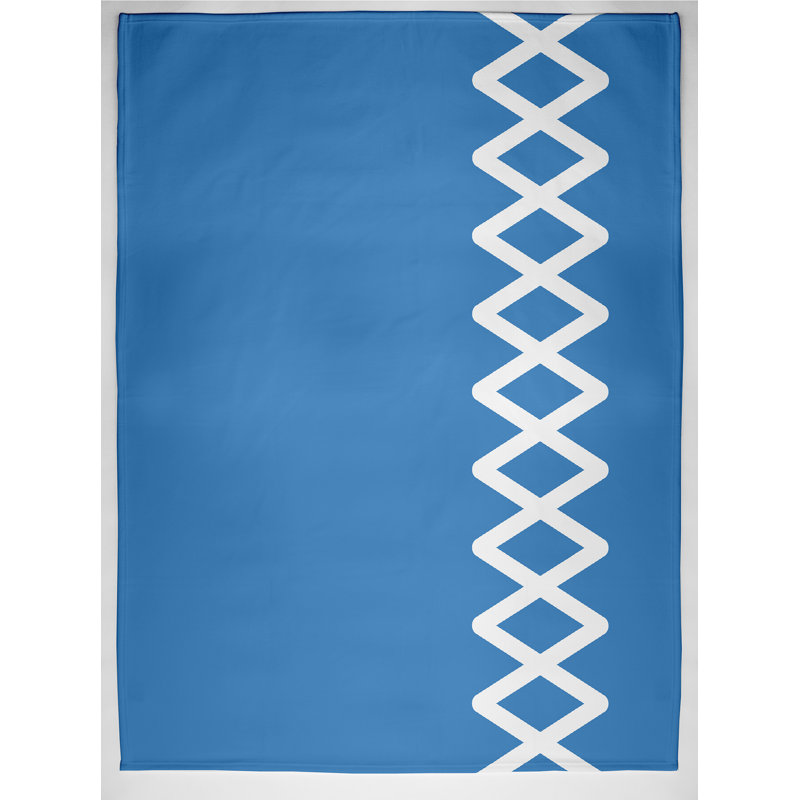 Elzo Plain Weave / Muslin Throw Blanket, Blue