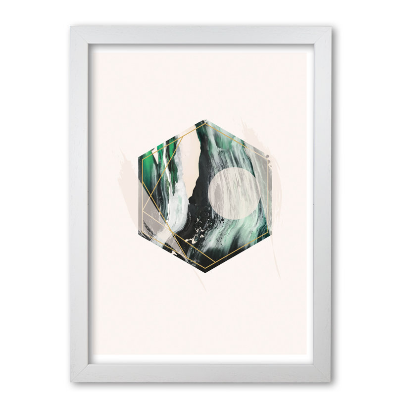 Random Geo Styles 1 - Print, 85 cm H x 60 cm W x 5 cm D, White Grain Frame