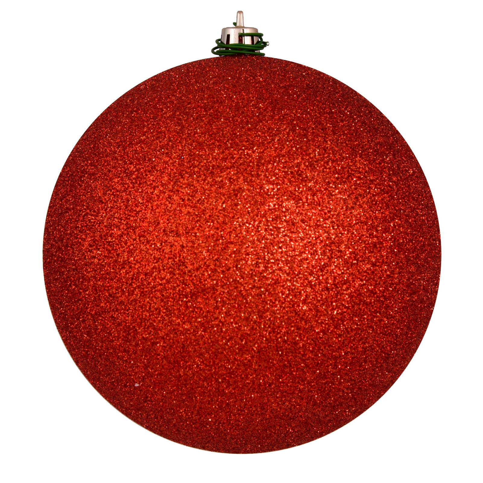 Holiday Décor Ball Ornament, 8" H x 8" W x 8" D, Bittersweet Glitter