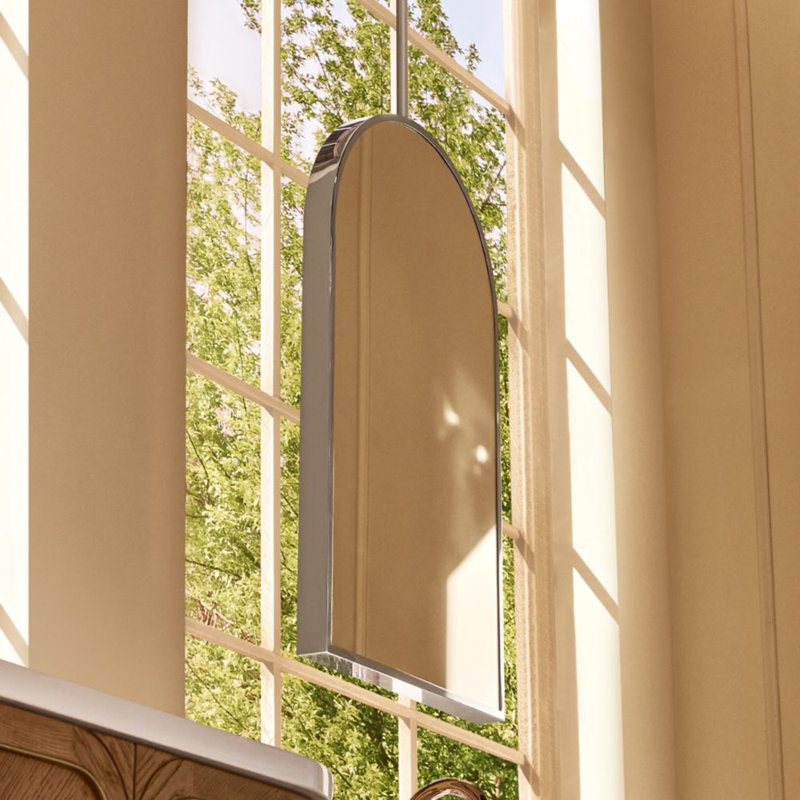 Hanging Arch Framed Mirror, Brass