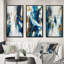 «Feeling Spirit Abstract» en bleu et or - Ensemble de 3 impressions-876124990-876124988