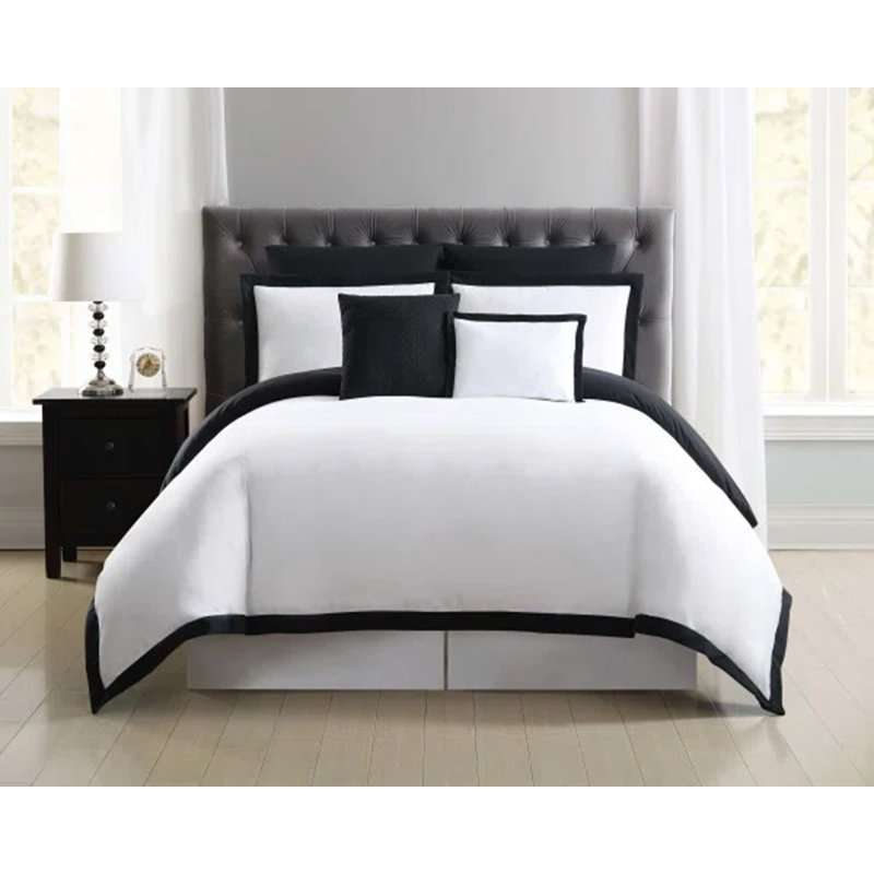 Ensemble de couette 7 pièces Everyday Hotel Style, Double / Grand, Noir