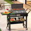 Chariot de barbecue pliable pour l'extérieur, table de barbecue multifonctionnelle et portable pour jardin, terrasse et camping