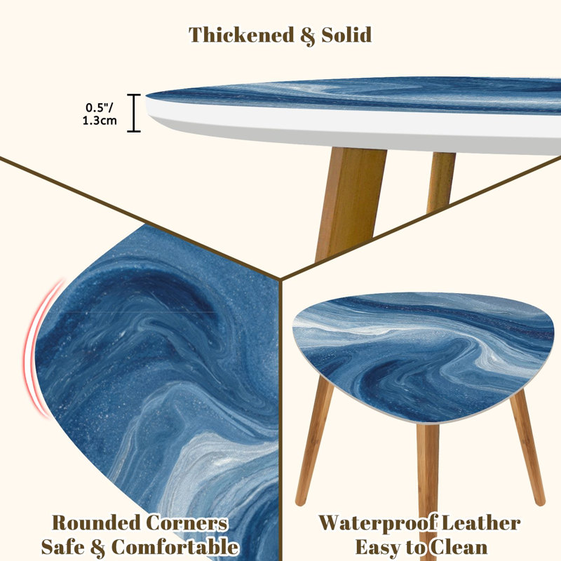 Ensemble de 2 tables basses gigognes Triangle, Blue/White