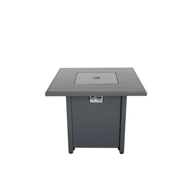25'' H X 30'' W Steel Outdoor Fire Pit Table With Lid