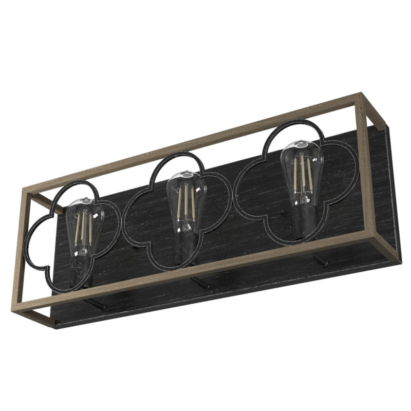 Éclairage pour meuble-lavabo encastré 3 lumières Gablecrest, Noir