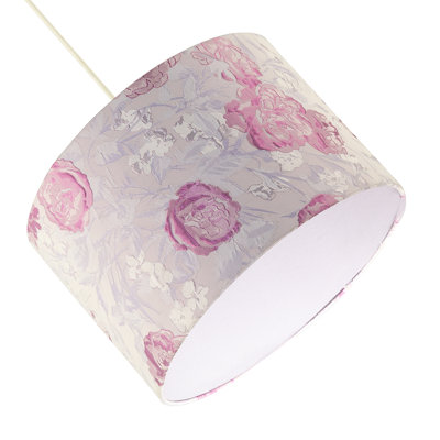 20cm H Cotton Drum Lamp Shade ( No Direct Attachment Method ) in Pink