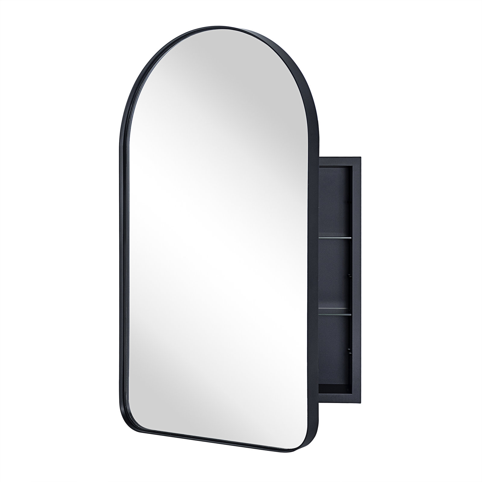 Recessed Medicine Cabinet, Black, 30" H x 20" W x 5.08" D