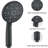 Handheld Shower In Matte Black With 7 Spray Functions And Corrosion Surface Faucet Black,