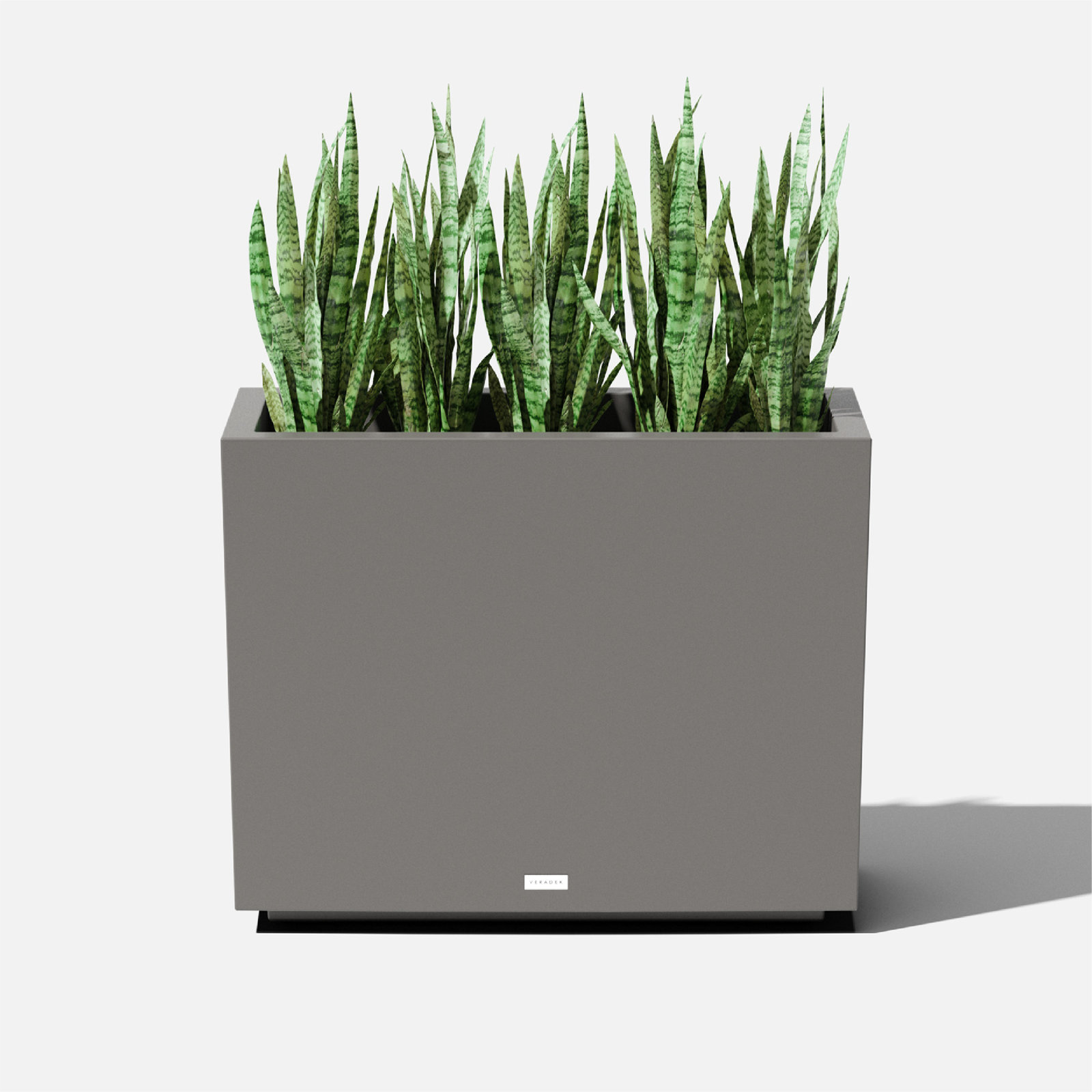 Block Series Span Planter, Gray, 24.25” H x 30” W x 12” D