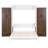 Queen Size Murphy Wall Bed with Closet, Drawers & Drop-Down Desk, Space-Saving White Foldable Bed-117989032