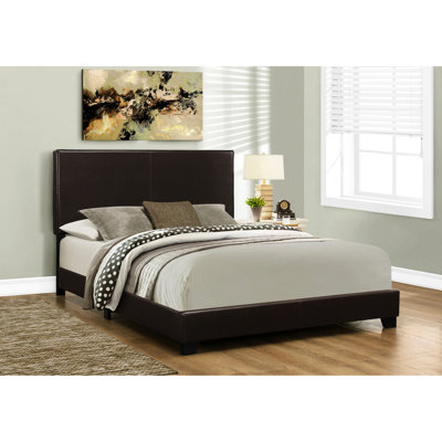 Grand lit rembourré brun pour la sophistication de la chambre à coucher