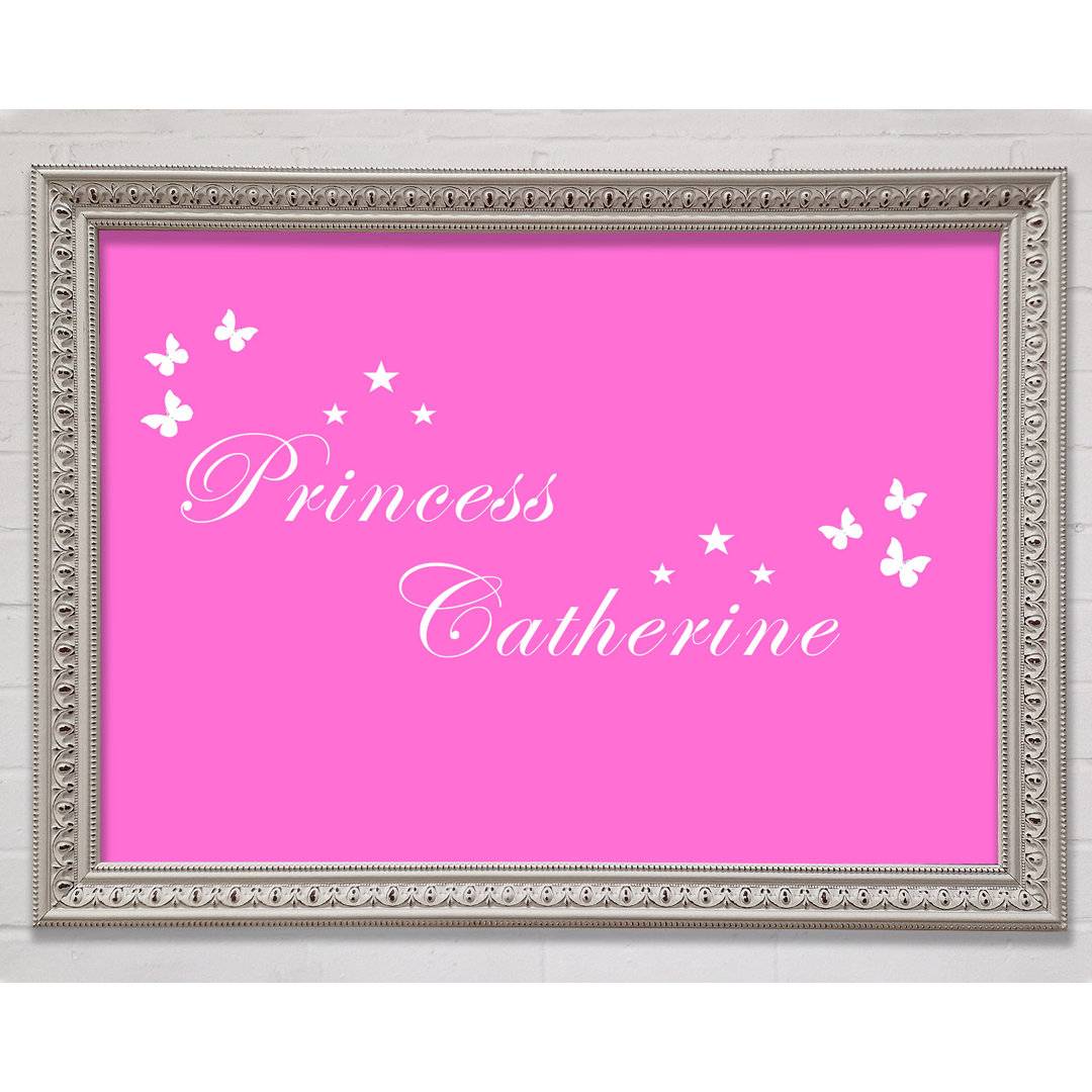 Gerahmtes Poster Girls Room Quote Your Own Name Princess Vivid Pink