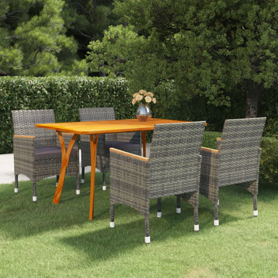 Ensemble repas Vidaxl gris, gris foncé